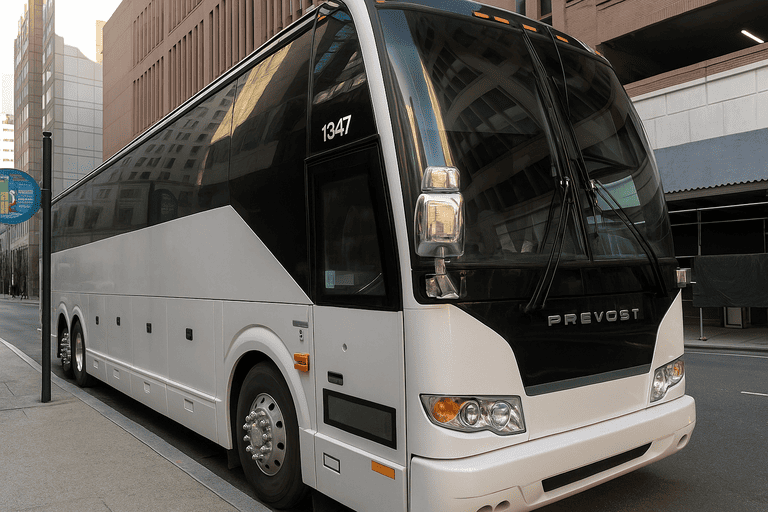 a Cleveland Coach Bus Service coach bus