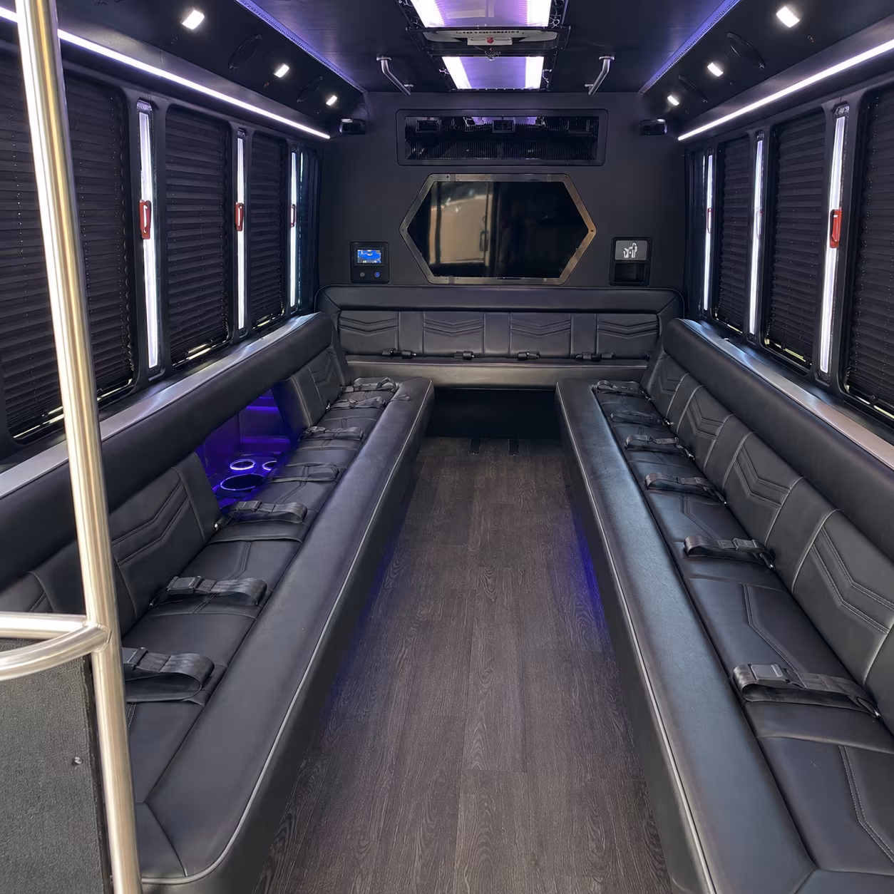 cleveland 18 passenger party bus interior