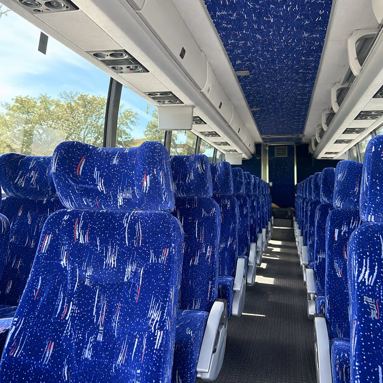 cleveland 56 passenger charter bus interior